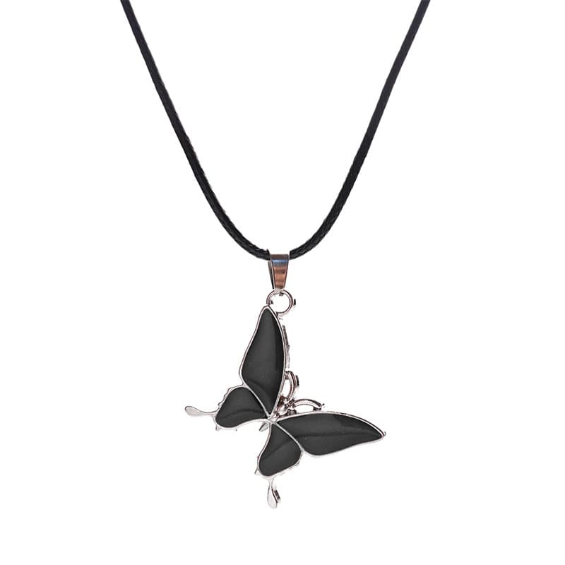 Temperature-Sensitive Color-Changing Butterfly Necklace for Women