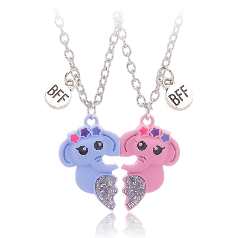 Adorable Elephant BFF Necklace Set - Perfect Gift for Best Friends