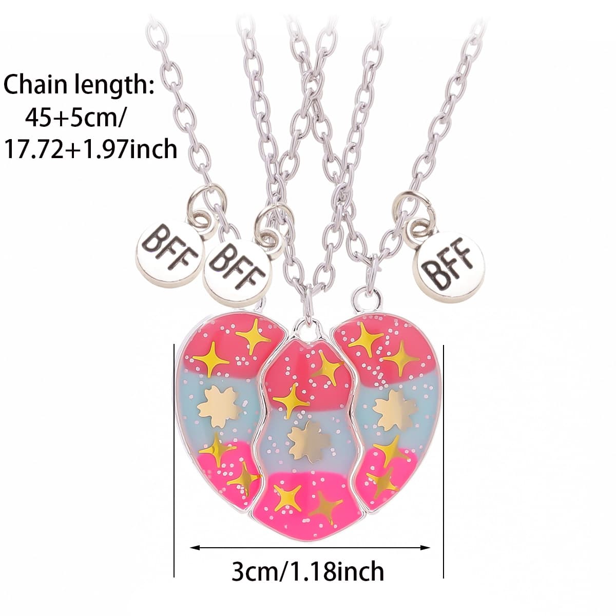 Best Friend Heart Necklace Set - Magnetic BFF Jewelry for Girls & Teens