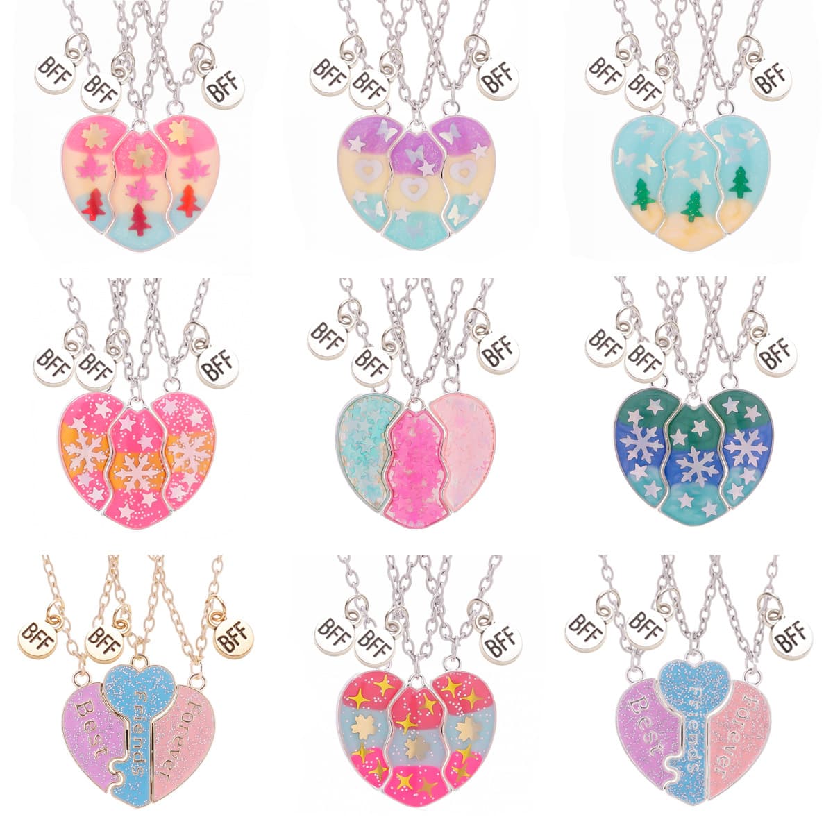 Best Friend Heart Necklace Set - Magnetic BFF Jewelry for Girls & Teens