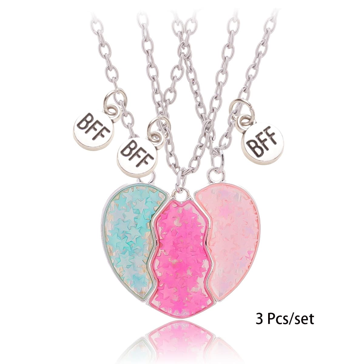 Best Friend Heart Necklace Set - Magnetic BFF Jewelry for Girls & Teens