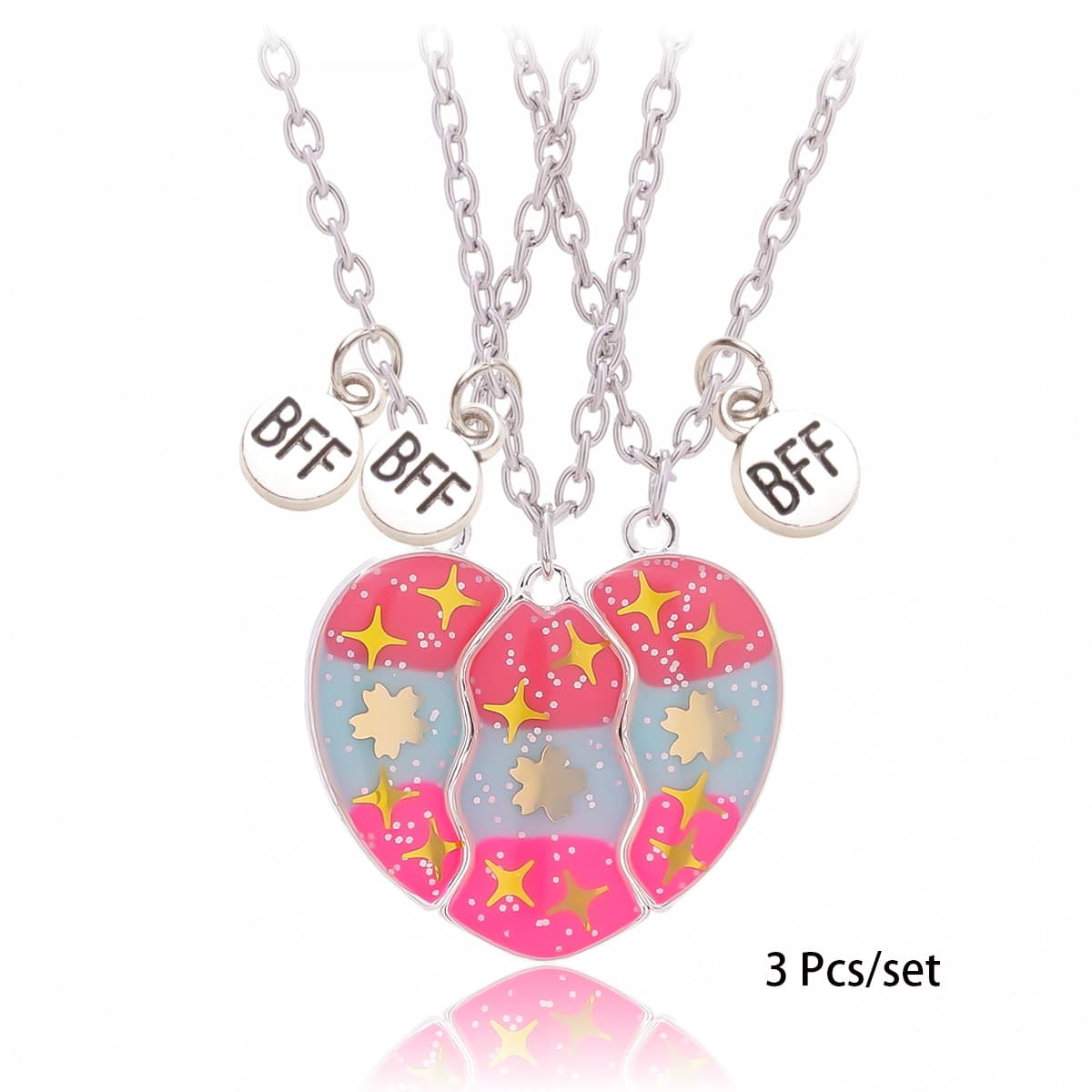 Best Friend Heart Necklace Set - Magnetic BFF Jewelry for Girls & Teens