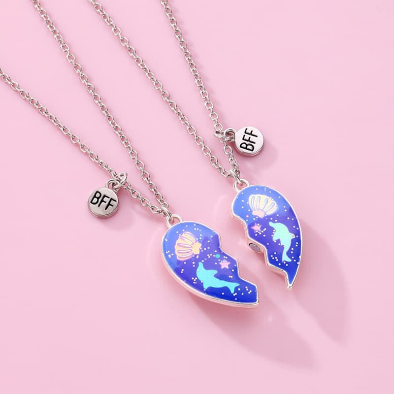 Blue Dolphin Magnetic Necklaces - Best Friend Forever Gift Set