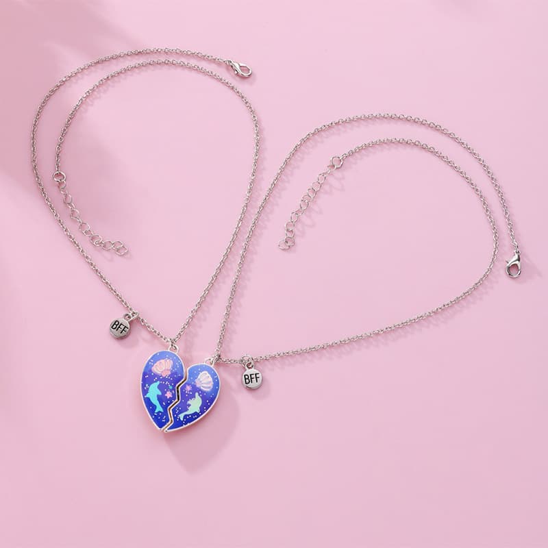 Blue Dolphin Magnetic Necklaces - Best Friend Forever Gift Set