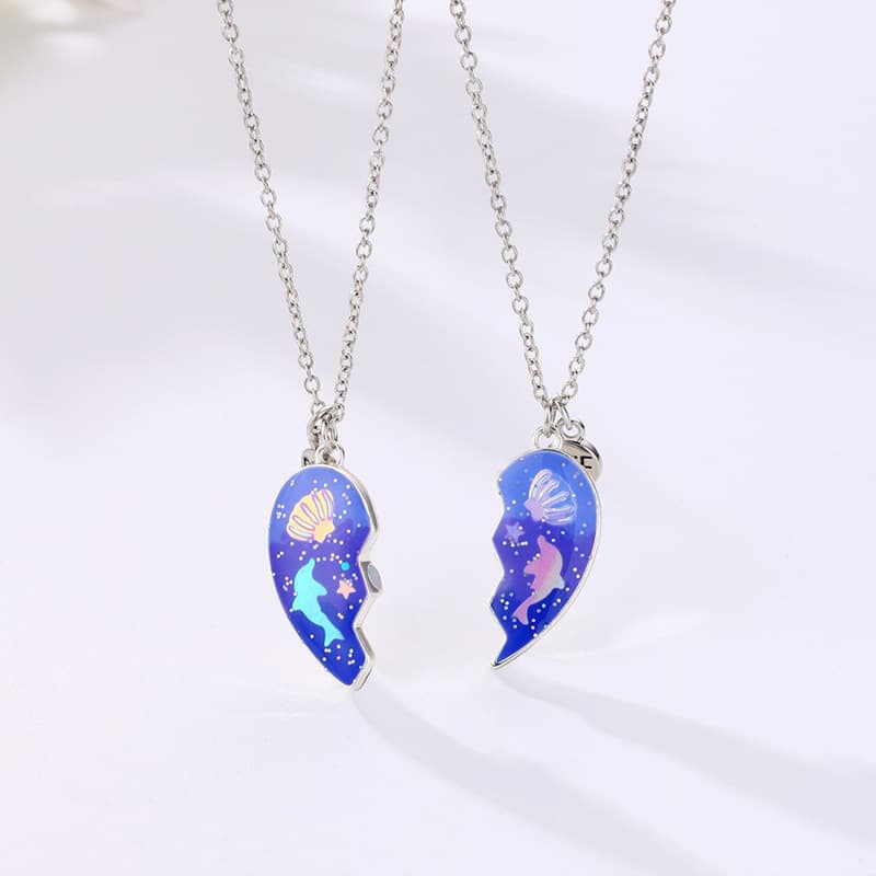 Blue Dolphin Magnetic Necklaces - Best Friend Forever Gift Set