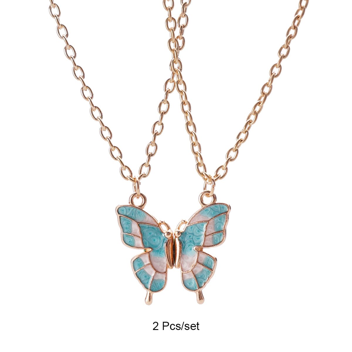 Friendship Butterfly Necklace - Elegant Enamel Wing Pendant for Besties