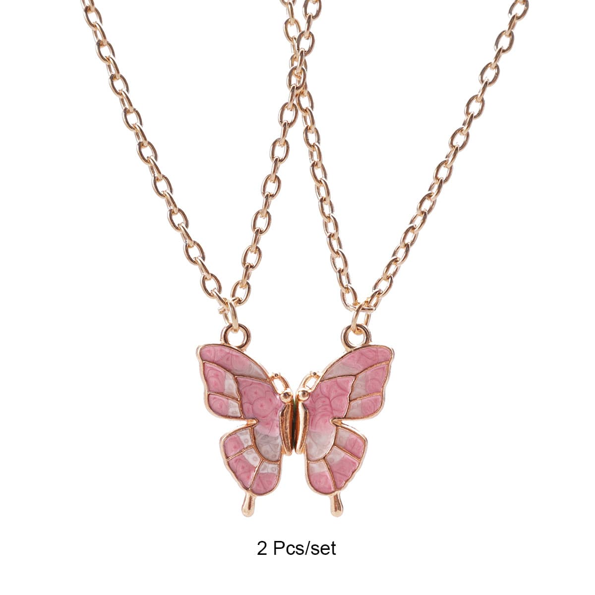 Friendship Butterfly Necklace - Elegant Enamel Wing Pendant for Besties