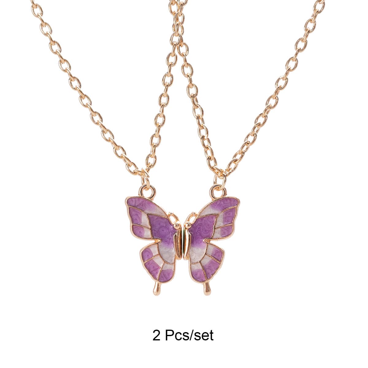 Friendship Butterfly Necklace - Elegant Enamel Wing Pendant for Besties