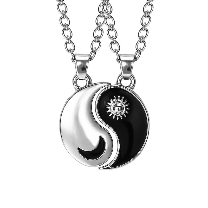Yin Yang Dragon & Moon Couple Necklaces - Trendy Matching Friendship Jewelry