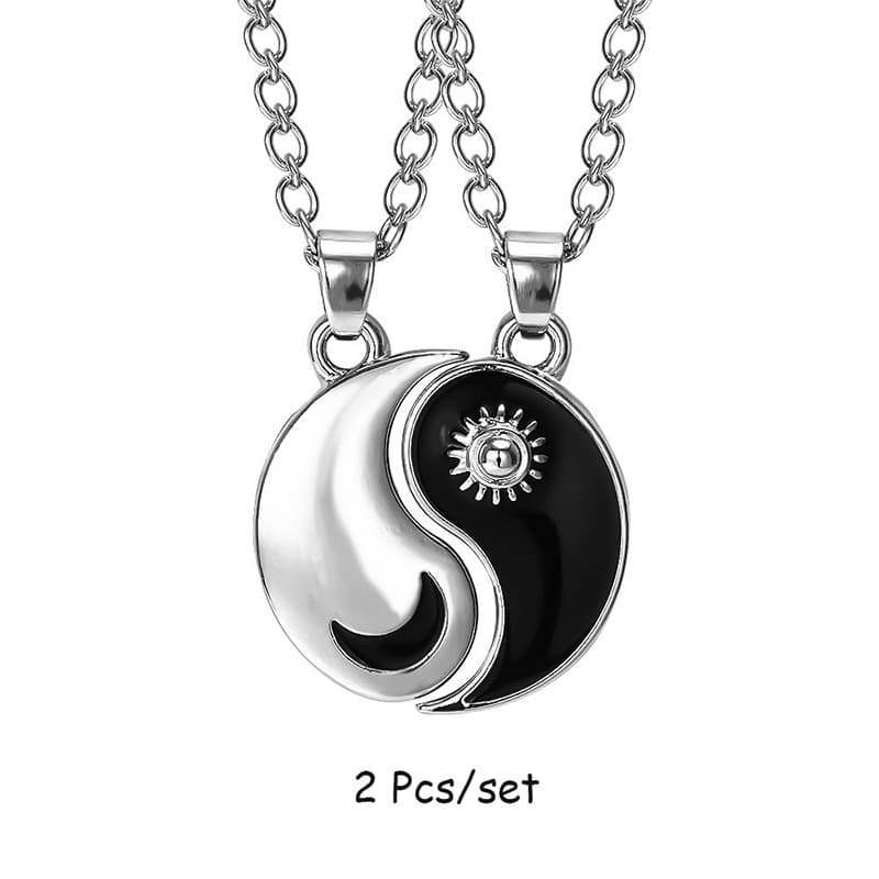 Yin Yang Dragon & Moon Couple Necklaces - Trendy Matching Friendship Jewelry