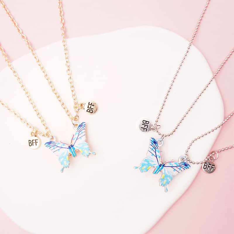 Magnetic Butterfly Necklace Set - BFF Best Friends Forever Gift
