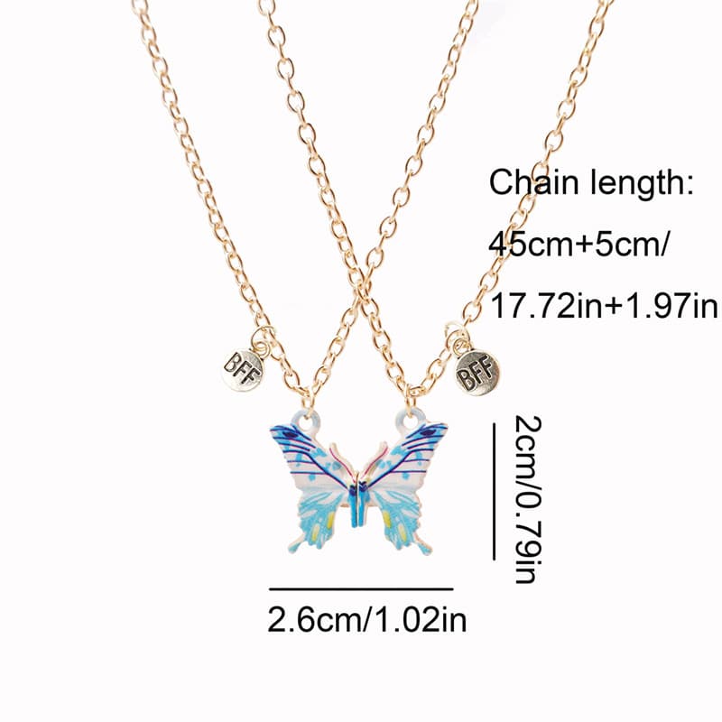 Magnetic Butterfly Necklace Set - BFF Best Friends Forever Gift
