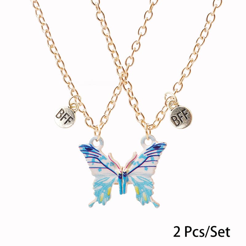 Magnetic Butterfly Necklace Set - BFF Best Friends Forever Gift
