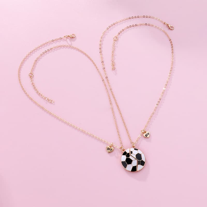 Soccer Magnetic Matching Necklaces for Best Friends - Sporty BFF Pendant Set