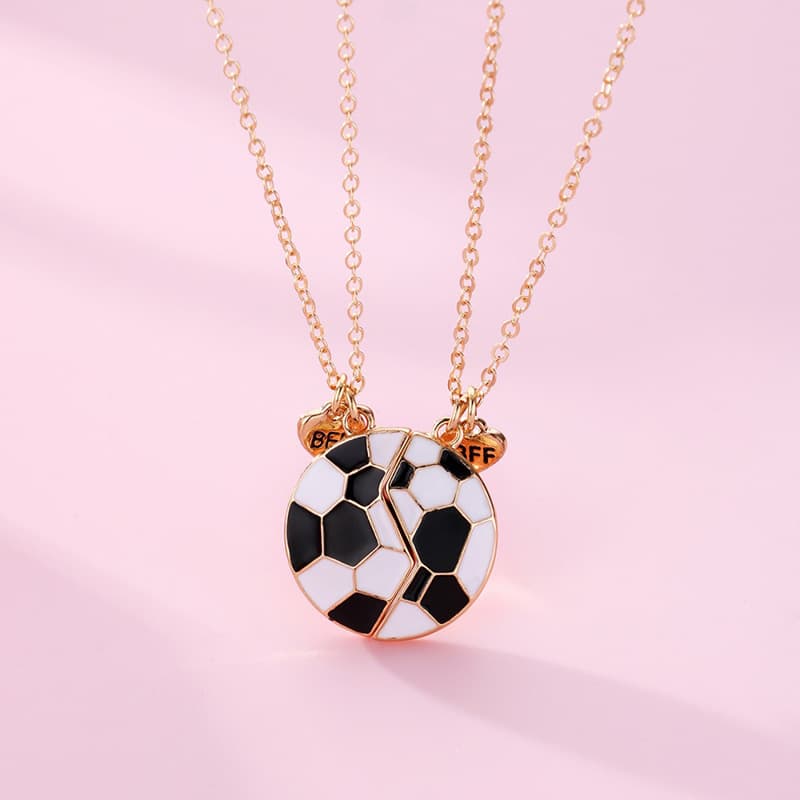 Soccer Magnetic Matching Necklaces for Best Friends - Sporty BFF Pendant Set