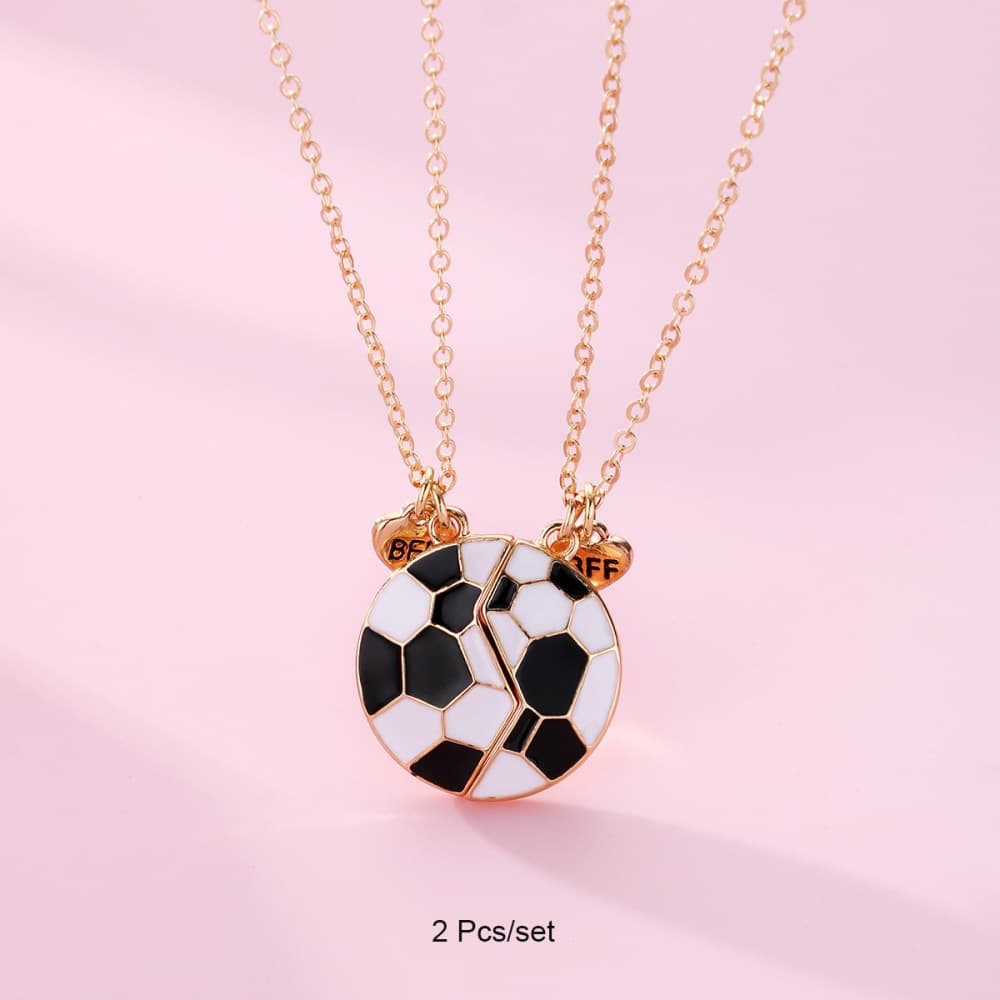 Soccer Magnetic Matching Necklaces for Best Friends - Sporty BFF Pendant Set