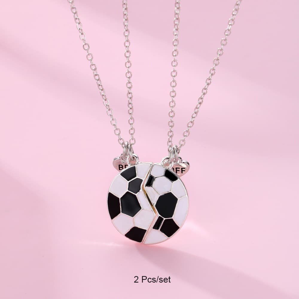 Soccer Magnetic Matching Necklaces for Best Friends - Sporty BFF Pendant Set