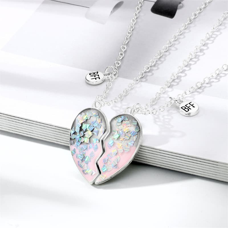 Matching BFF Heart Necklace Set - Perfect Best Friend Gift