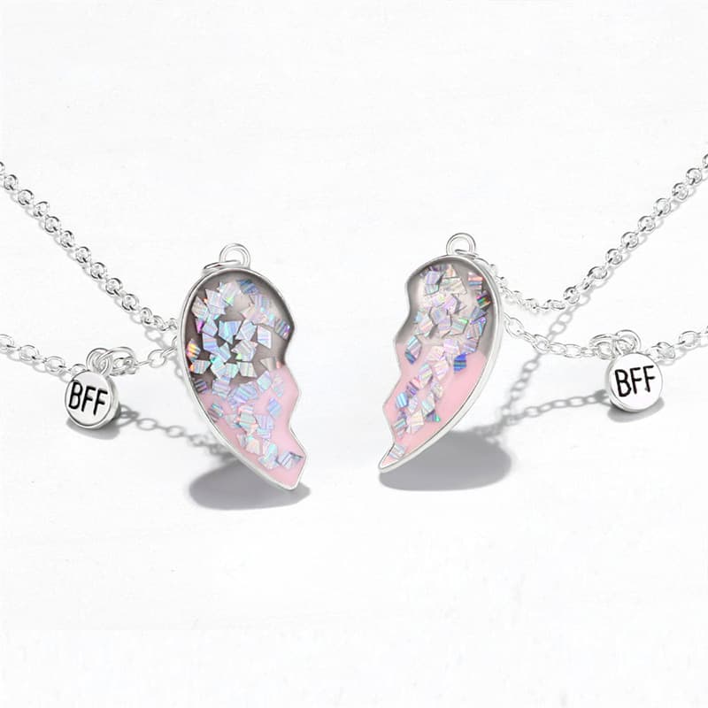Matching BFF Heart Necklace Set - Perfect Best Friend Gift
