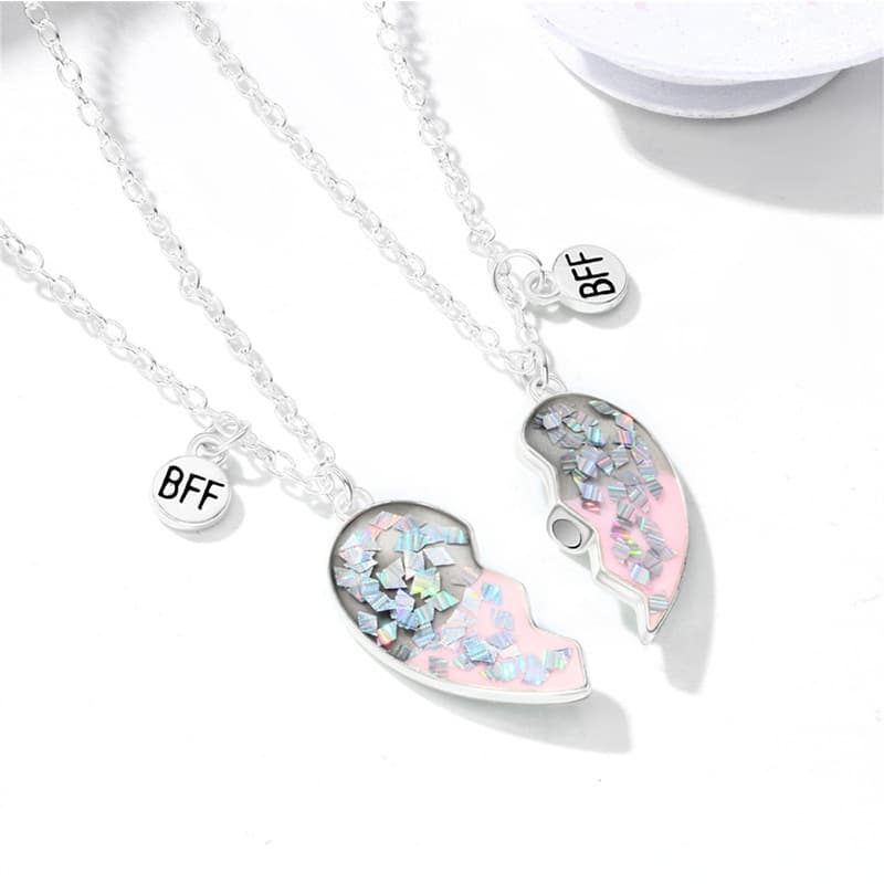 Matching BFF Heart Necklace Set - Perfect Best Friend Gift