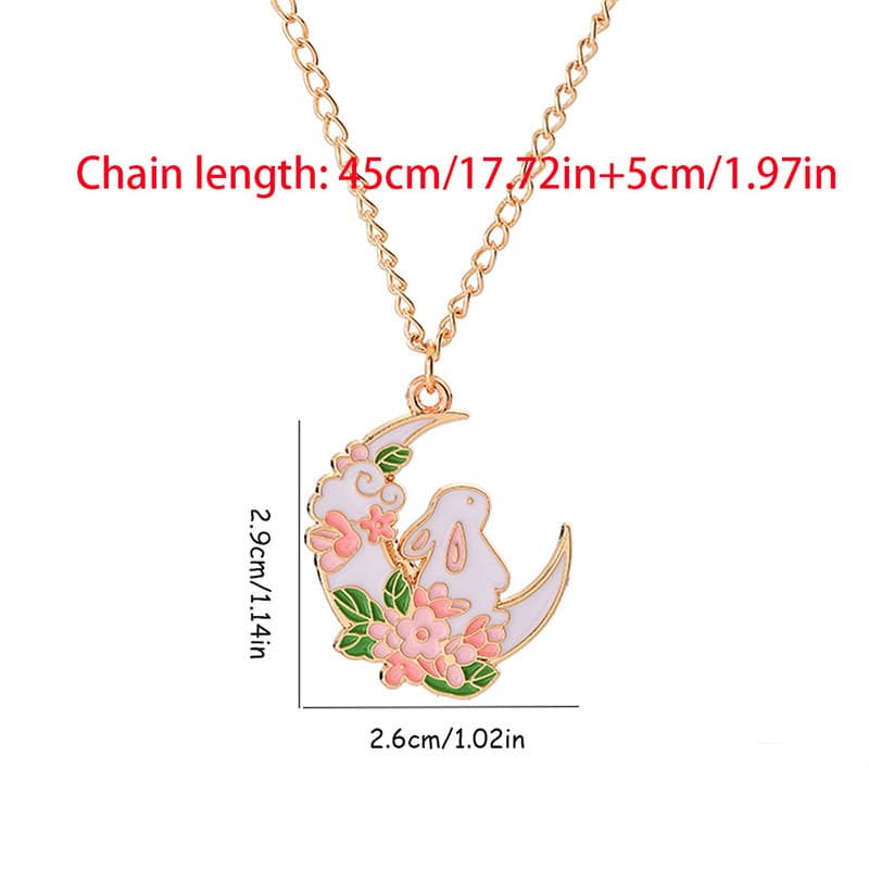 Adorable Rabbit Necklaces - Cute Couple Enamel Pendant Chains for Girls & Teens