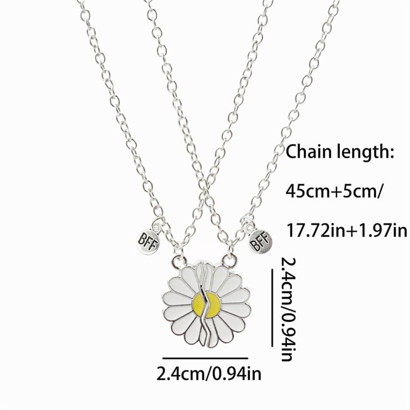 Matching Daisy Necklace Set - Best Friend Forever BFF Gift