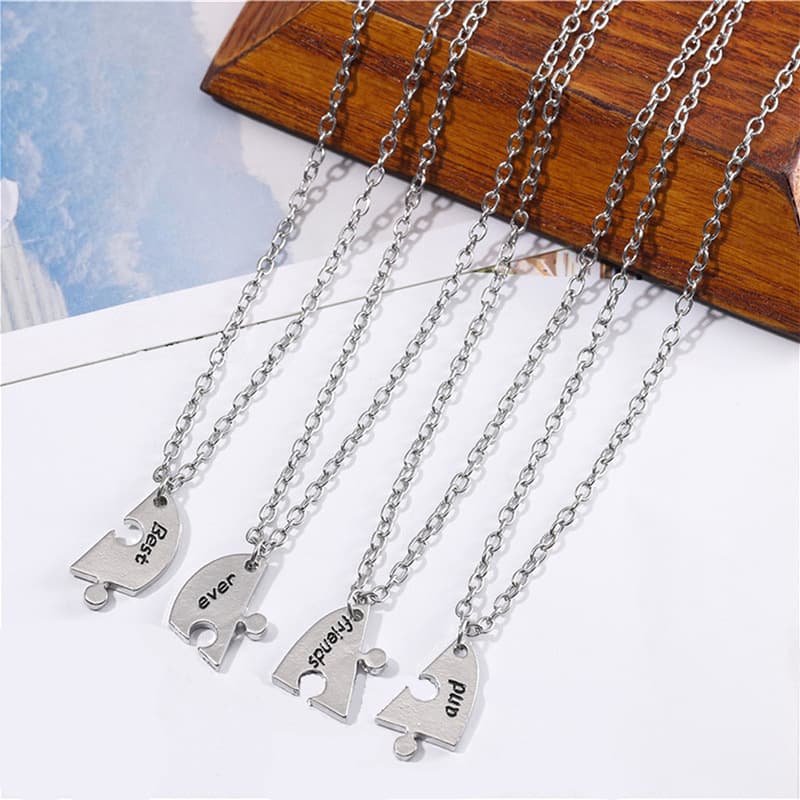 Best Friends Forever Puzzle Heart Necklace Set of 5