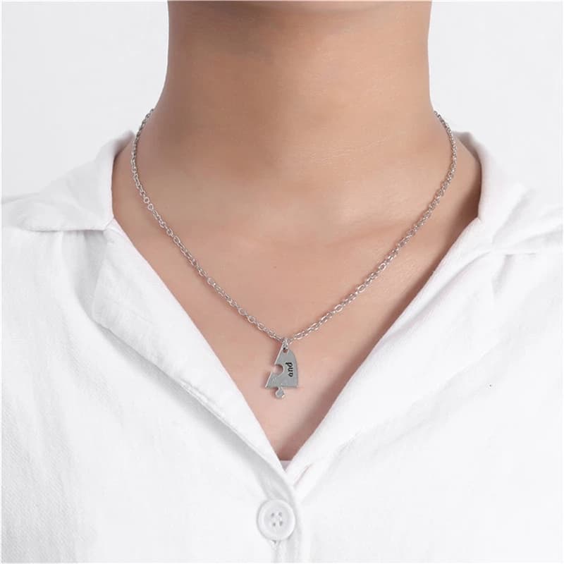Best Friends Forever Puzzle Heart Necklace Set of 5