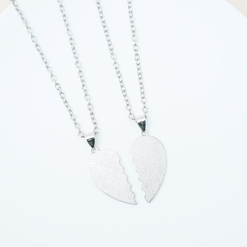 Matching Heart Pendant Necklace Set for Couples, Best Friends, Valentine's Gift