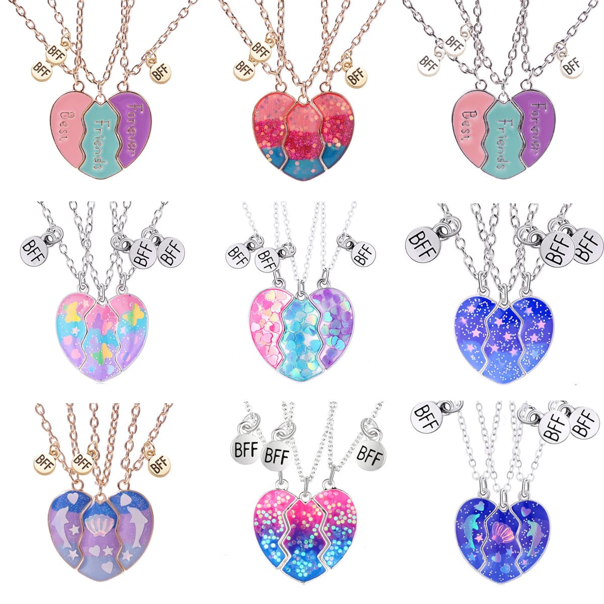 Best Friends Forever Magnetic Necklaces Set of 3