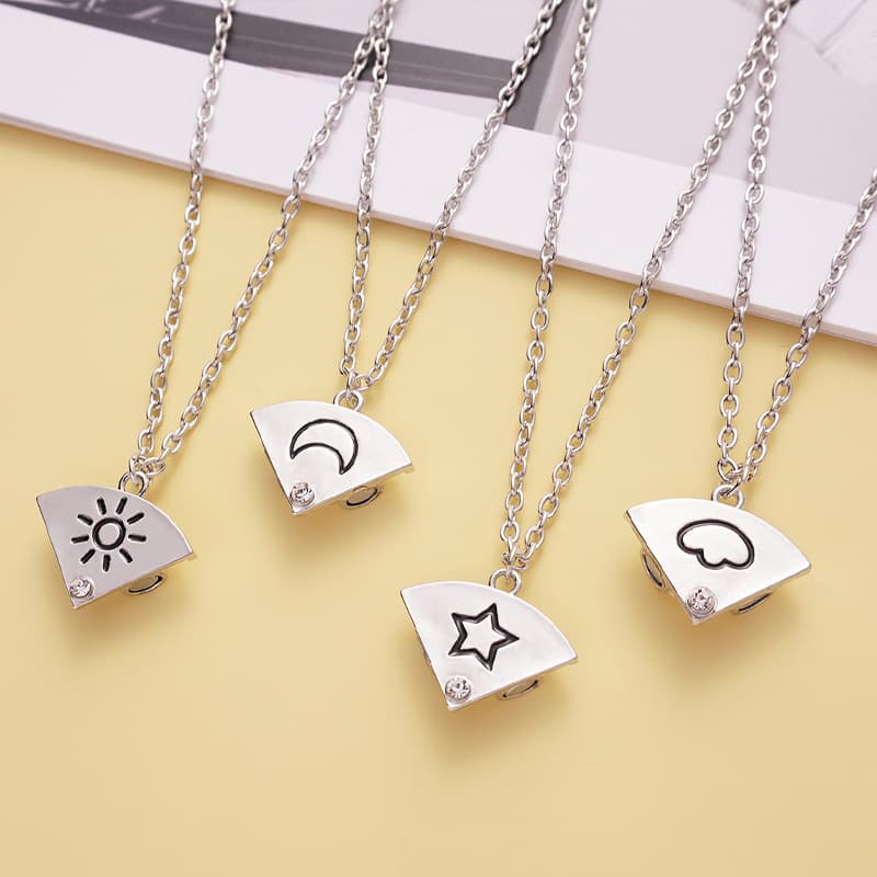 Magnetic Friendship Necklace with Star Moon Sun Cloud Charm