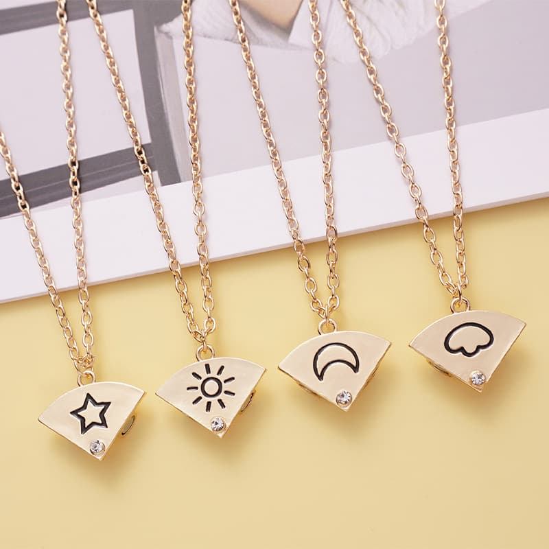 Magnetic Friendship Necklace with Star Moon Sun Cloud Charm