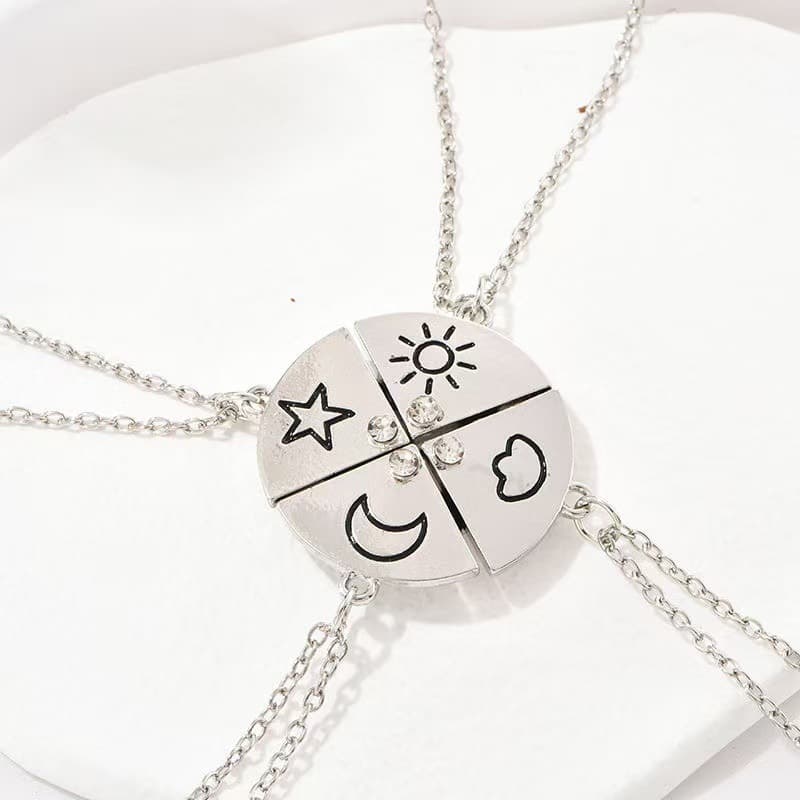 Magnetic Friendship Necklace with Star Moon Sun Cloud Charm
