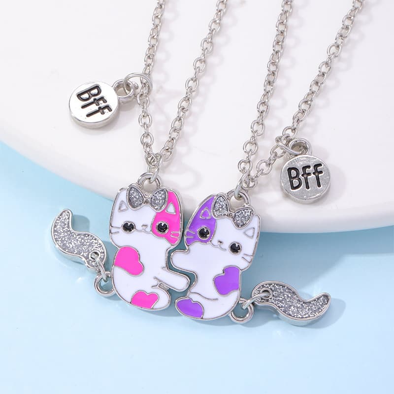 Cute Cat Couple Necklaces - Magnetic BFF Friendship Jewelry Set