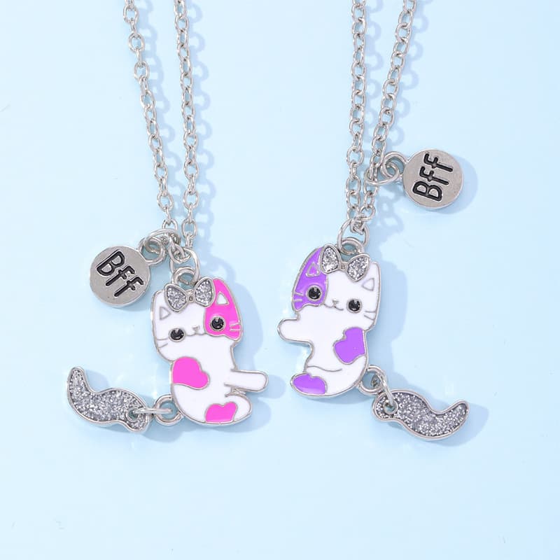 Cute Cat Couple Necklaces - Magnetic BFF Friendship Jewelry Set
