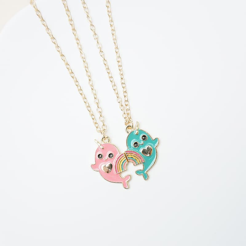 Cute Narwhal Necklaces Set for Best Friends