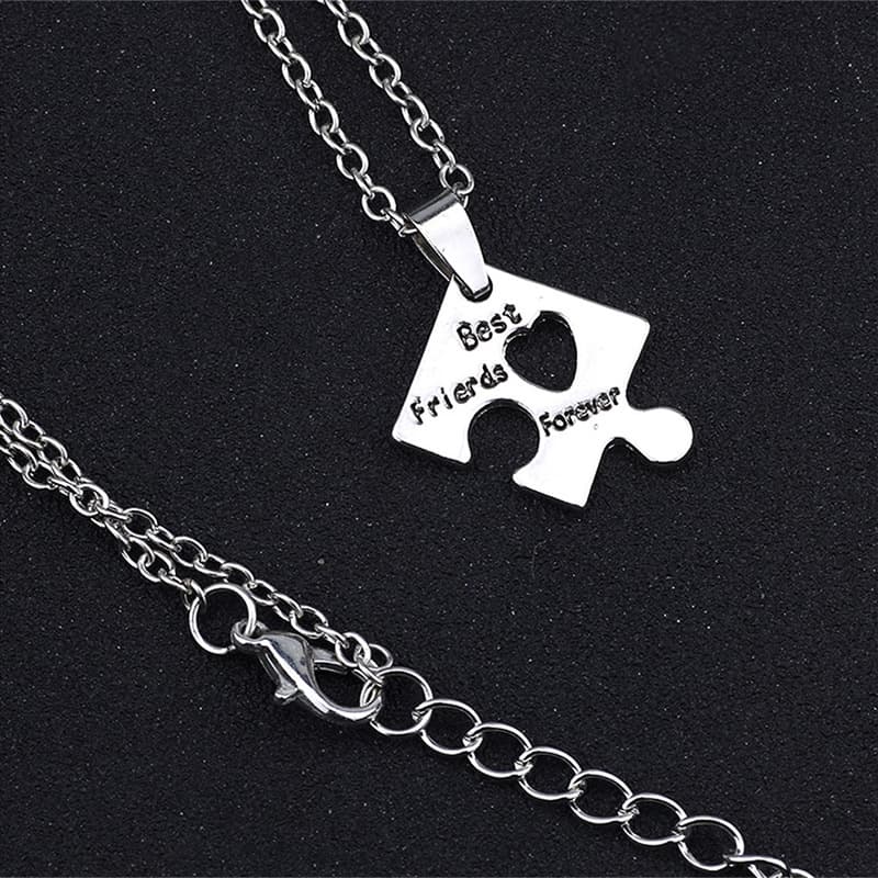 Best Friends Puzzle Necklace Set - 4pcs Matching Friendship Jewelry Gift