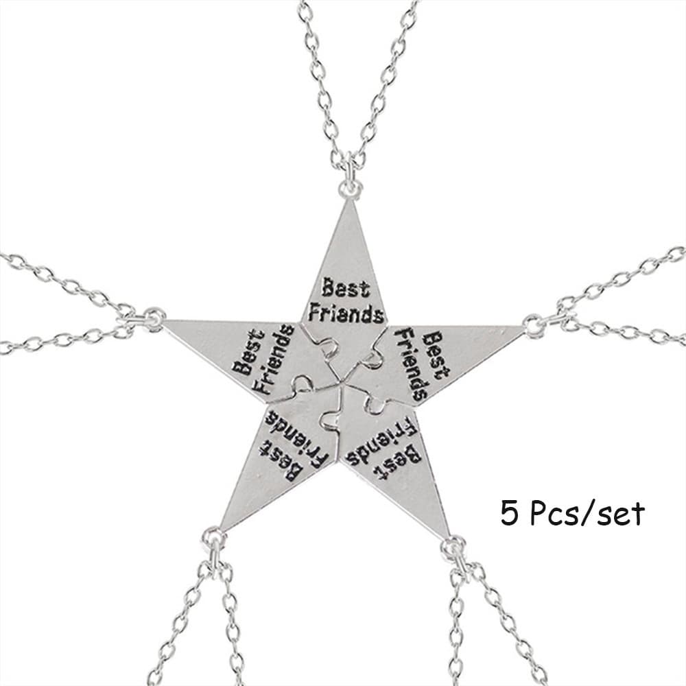 5-Piece Star Friendship Necklace for Best Friends