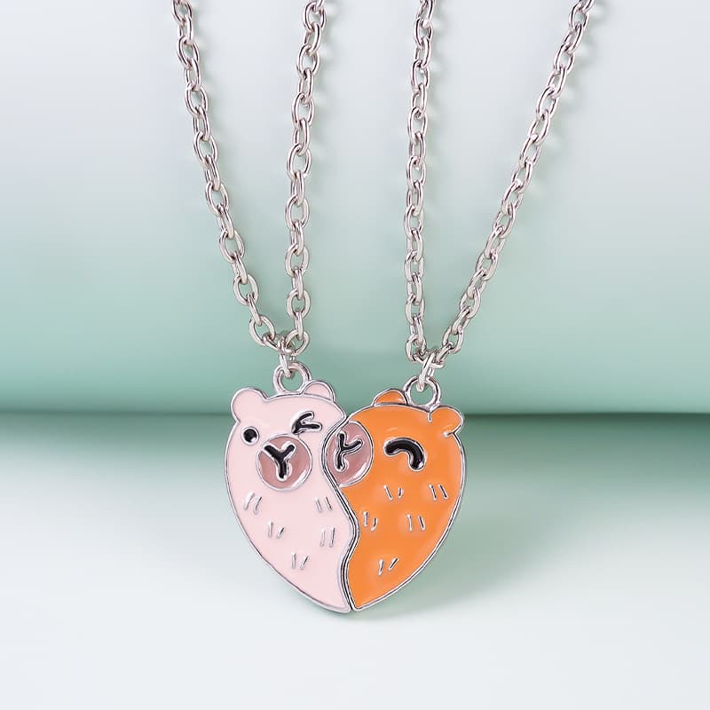 Cute Capybara Magnetic BFF Necklaces - Perfect Gift for Best Friends
