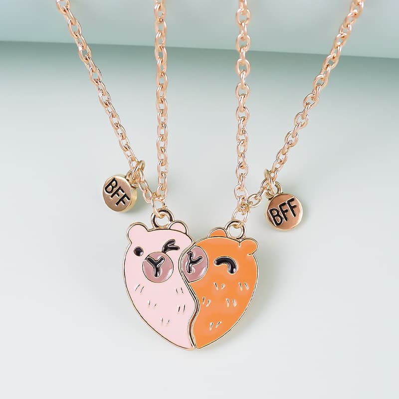 Cute Capybara Magnetic BFF Necklaces - Perfect Gift for Best Friends