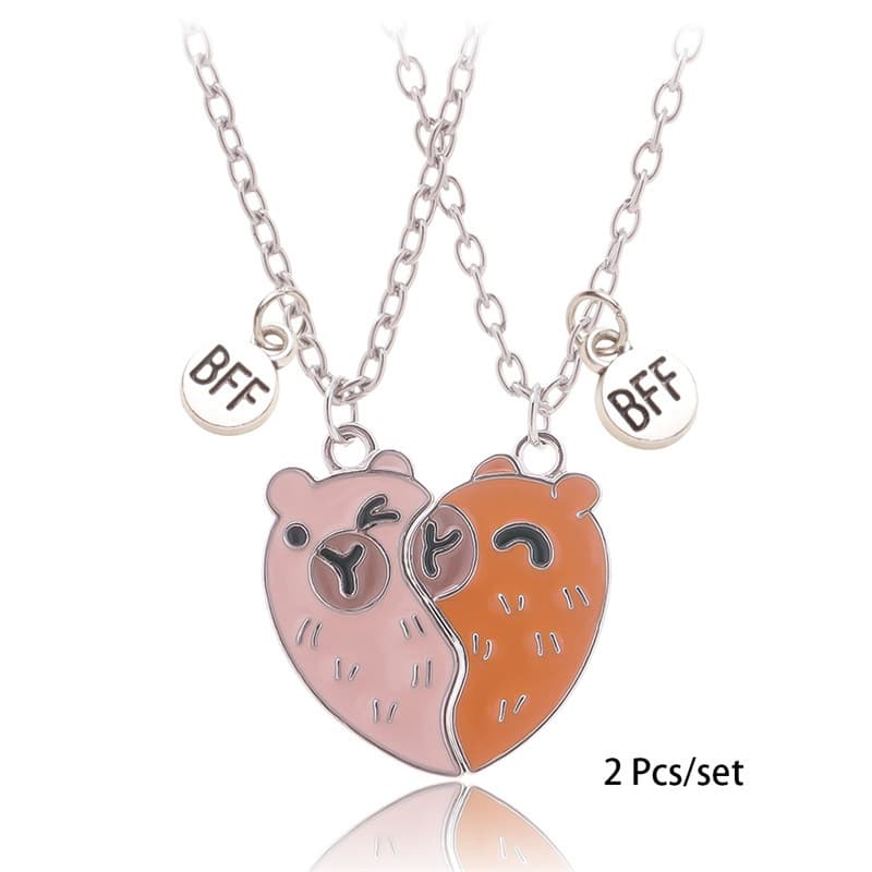 Cute Capybara Magnetic BFF Necklaces - Perfect Gift for Best Friends