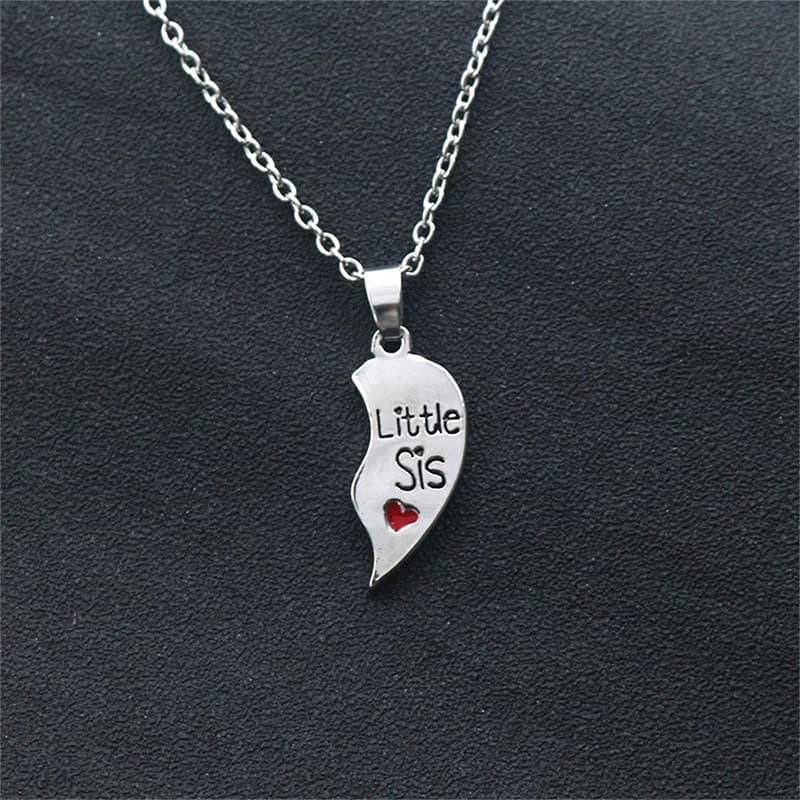 Big Sis & Little Sis Heart Split Necklaces Set - Perfect Sister Gift
