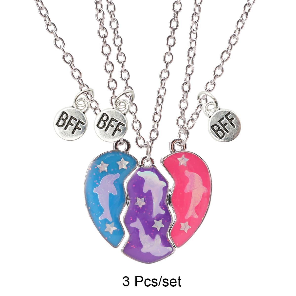 Best Friends Magnetic Necklaces - Matching Heart Pendant Set for Girls