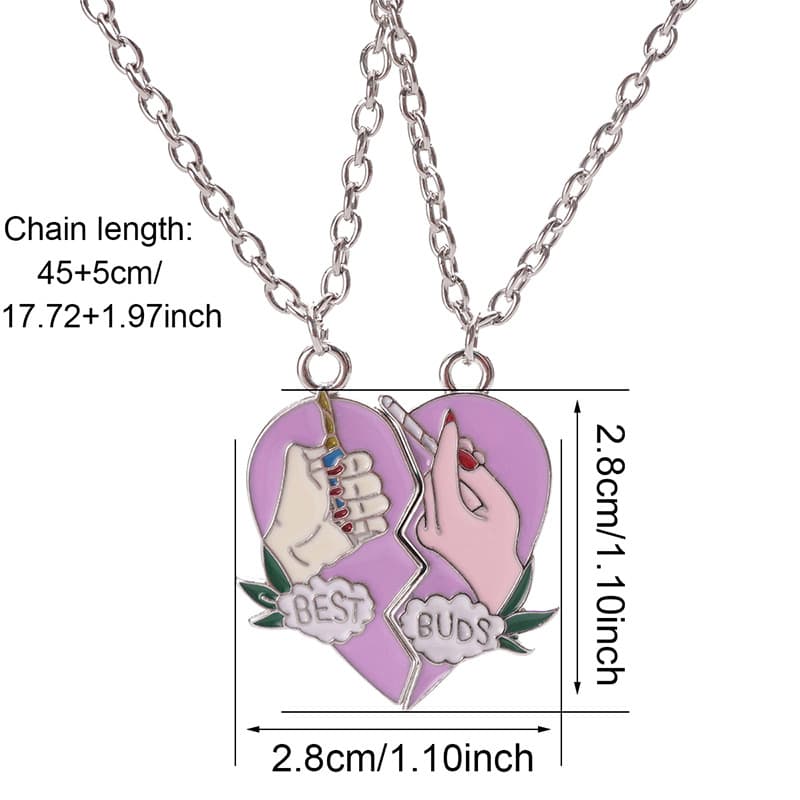 Best Buds Heart Split Necklace Set for Best Friends