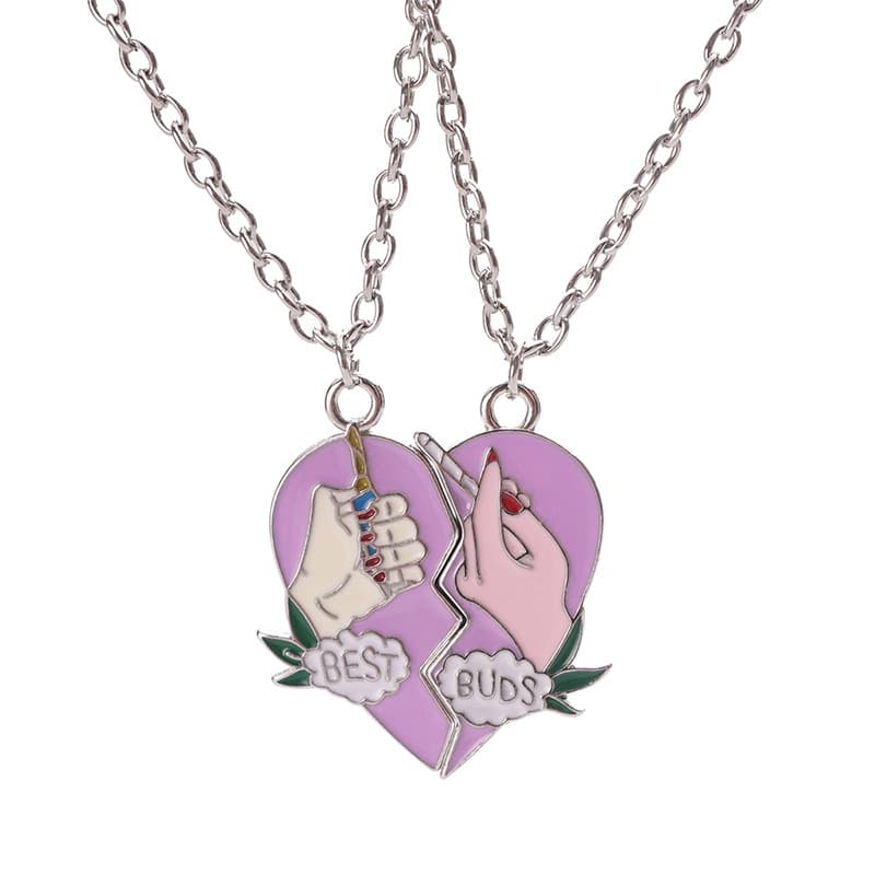 Best Buds Heart Split Necklace Set for Best Friends