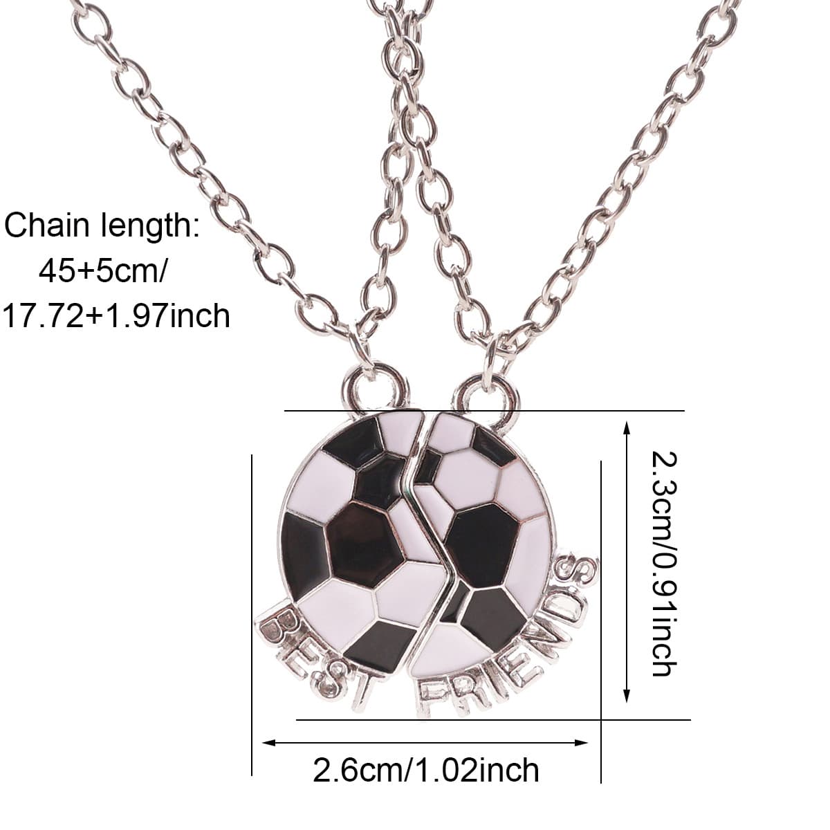 Football Best Friends Necklaces Set - Perfect Gift for Soccer Lovers