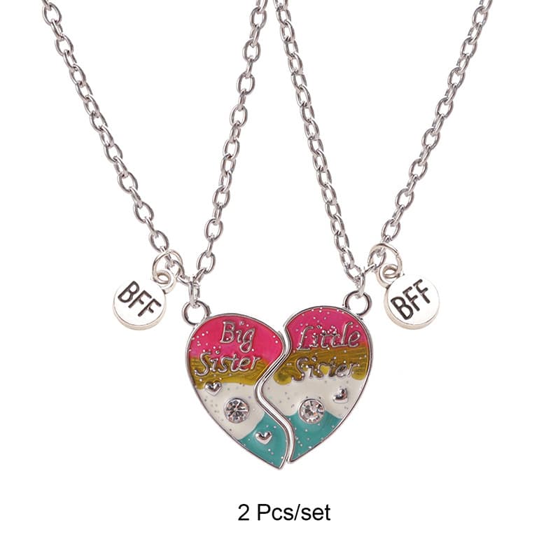 Matching Heart BFF Necklace Set for Best Friends