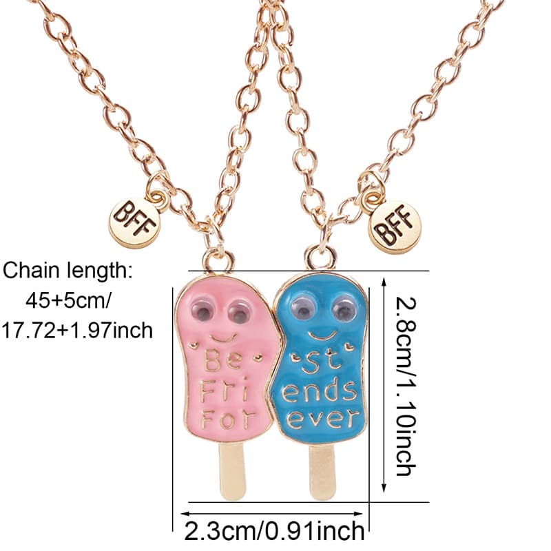 Cute Ice Cream Magnet Necklaces for Best Friends Forever