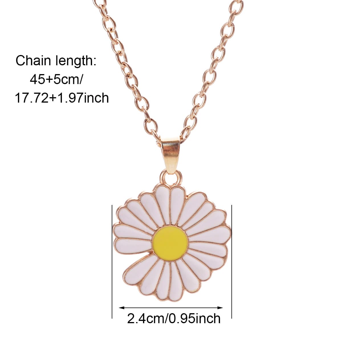 Cute Daisy Pendant Necklace for Girls, Trendy Rose Gold Chain Jewelry Gift