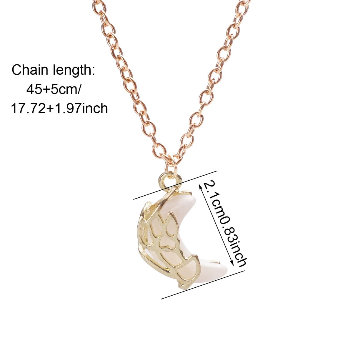 Pink Moon Wing Pendant Necklace - Delicate Alloy Lockbone Chain